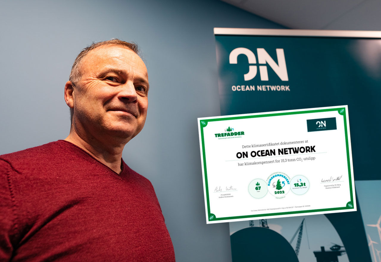 Nils Erik Pettersen, daglig leder i ON Ocean Network, vil ha med flere til å bli «trefaddere» for å bidra til klimakompensering av CO2-utslipp. Foto Steinar Melby