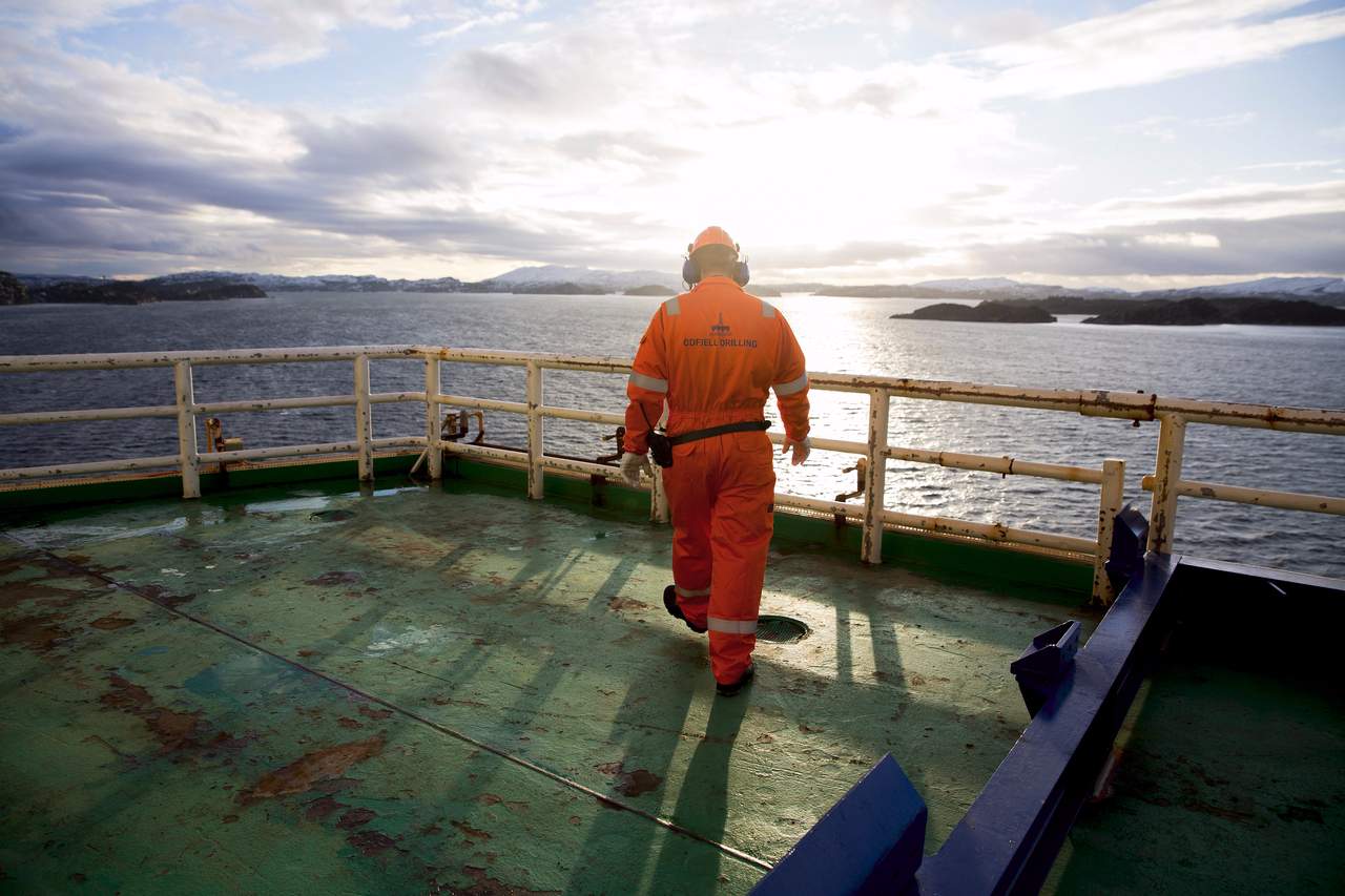 En arbeider ombord på Odfjell-eide Deepsea Atlantic i januar 2016. Senere på året ble riggen satt i drift på Johan Sverdrup-feltet. Arkivfoto: Tore Meek / NTB scanpix